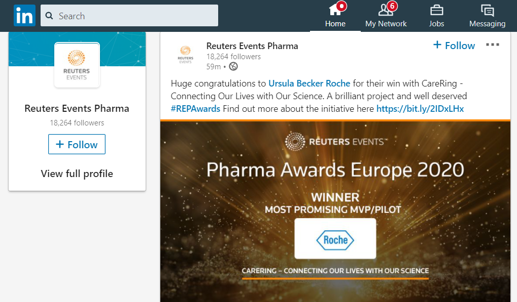 CareRing wins 2020 Reuters Pharma Award